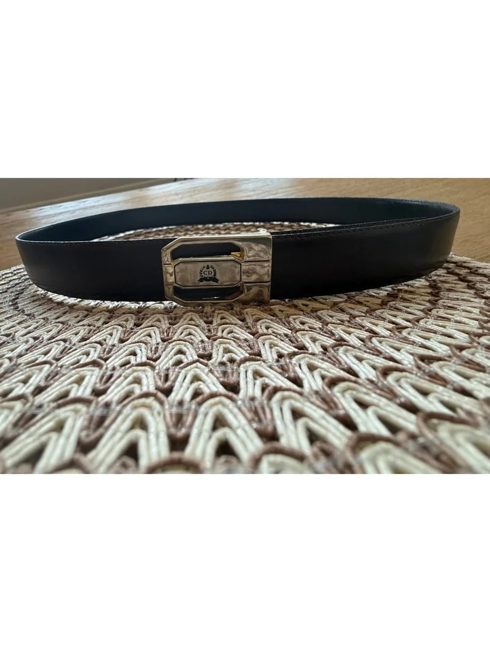 Vintage Christian Dior Reversible Men's Leather Belt M/L black/brown